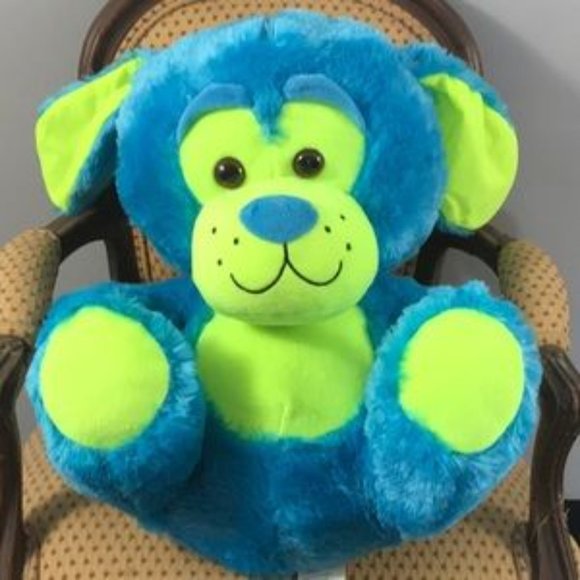 📌Peek-A-Boo neon color soft plush stuffed dog soft toy animal - Picture 1 of 7